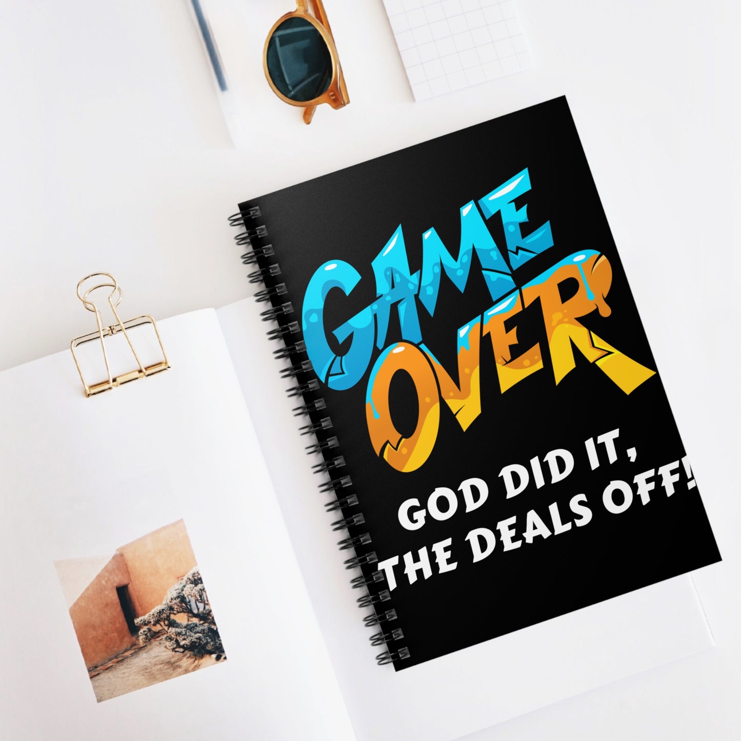 Game Over – God Did It Notebook | Faith & Retro-Inspired Gifts
