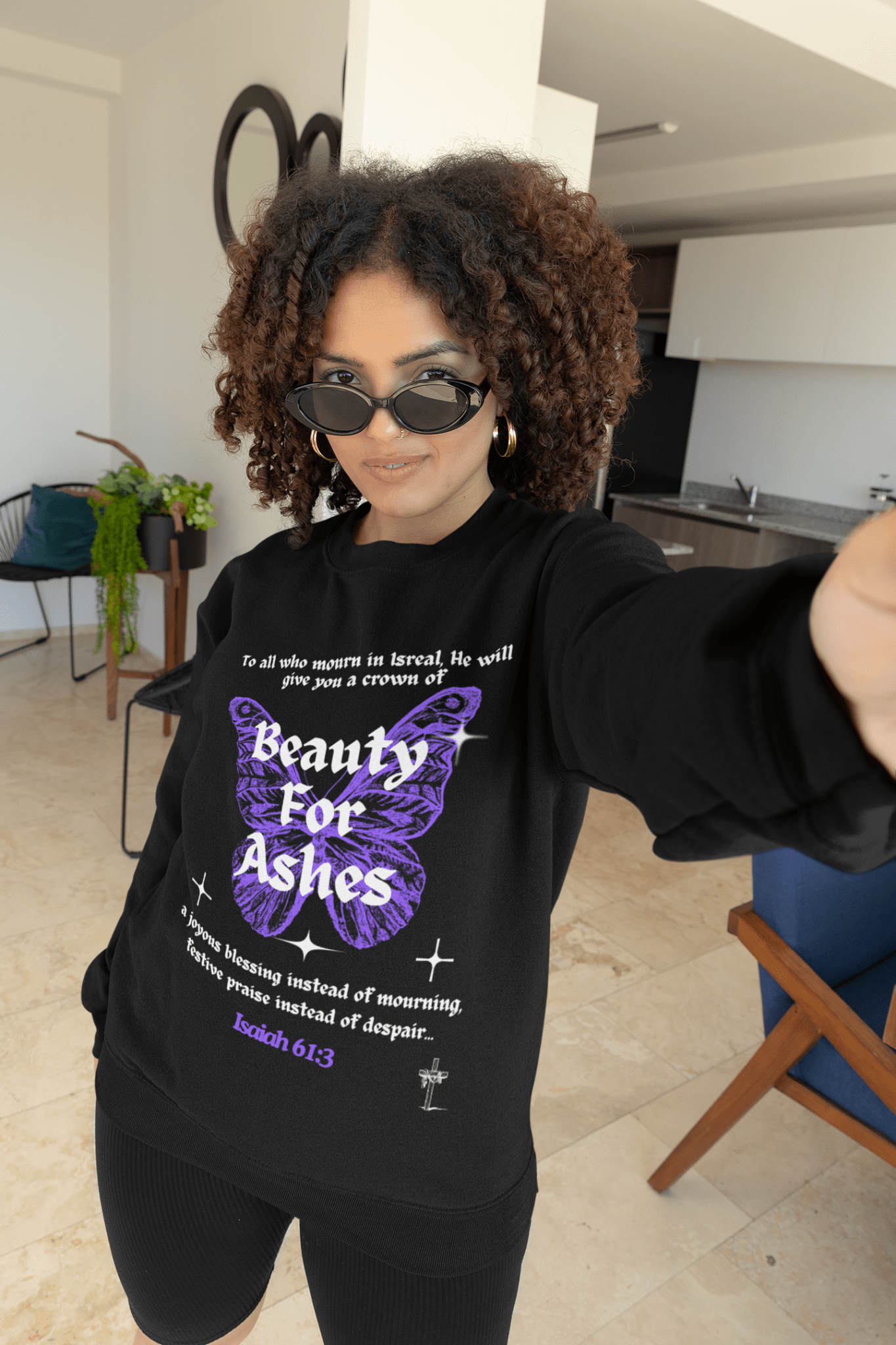 Beauty for Ashes Butterfly Champion Sweatshirt - Havenly Essentials - Sweatshirt - Printify - 21735484409927275660 - Beauty for Ashes Butterfly Champion Sweatshirt