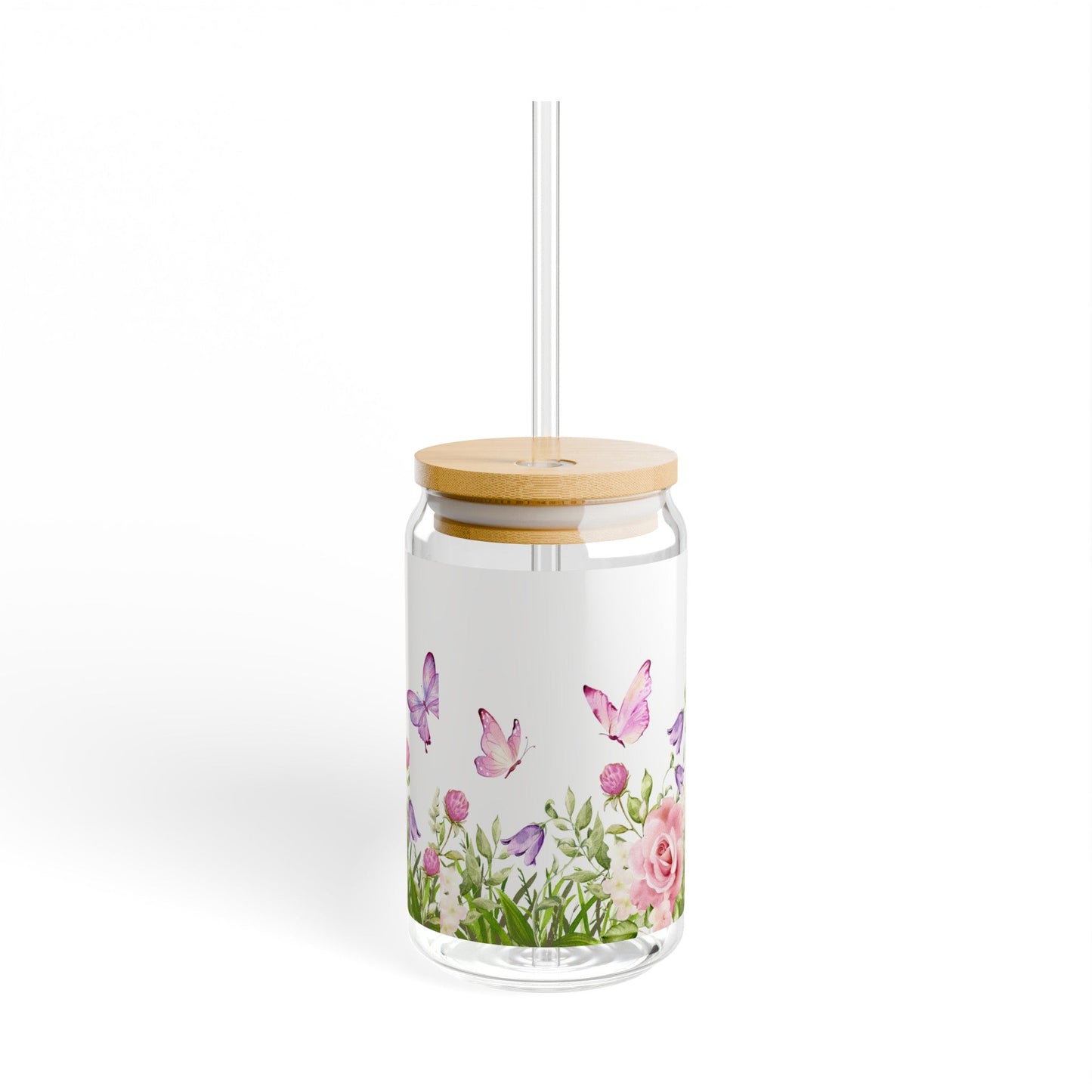 Butterfly Garden Glass Jar, 16oz - Havenly Essentials - Glass Jar - Printify - 30251592561888841045 - Butterfly Garden Glass Jar, 16oz