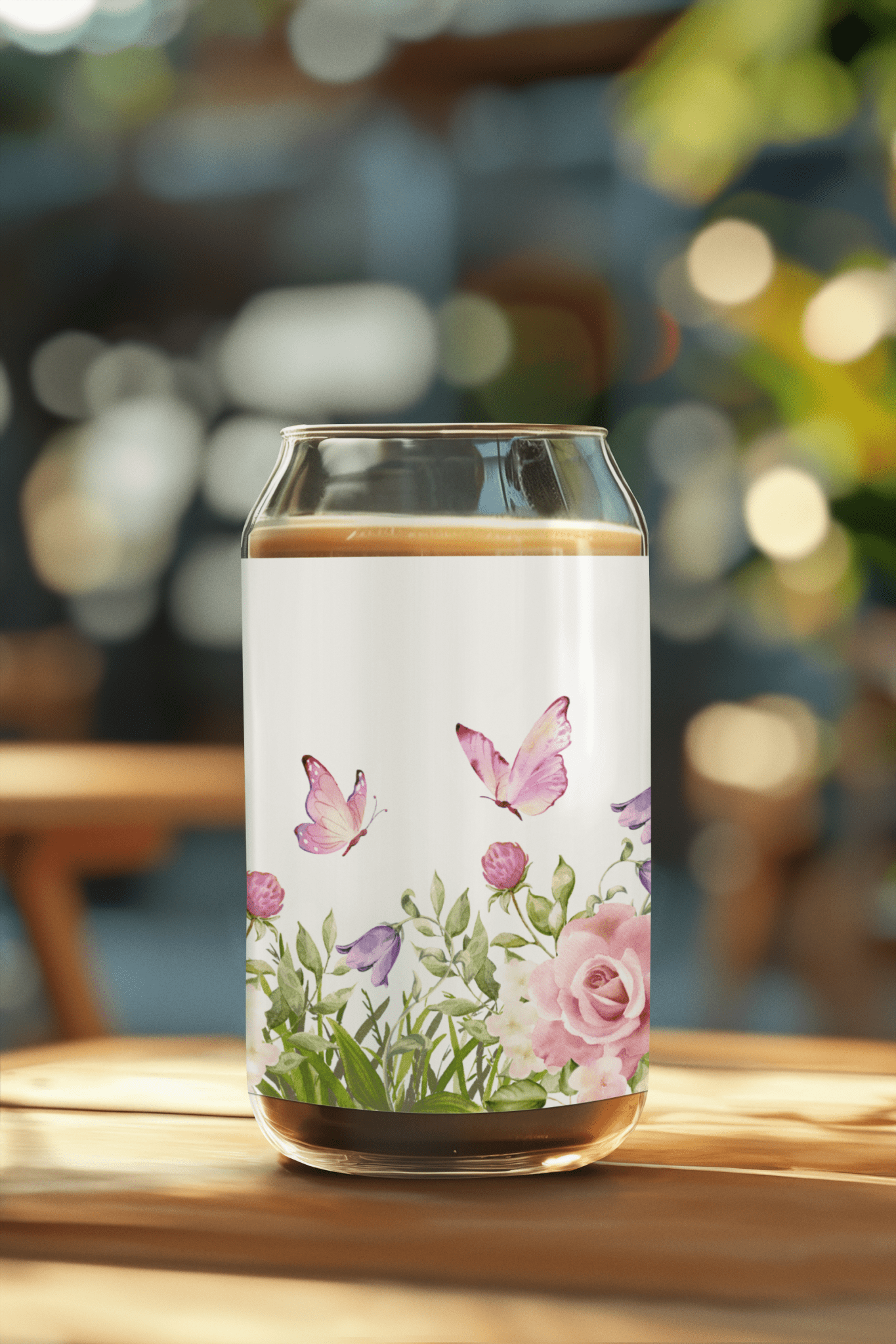Butterfly Garden Glass Jar, 16oz - Havenly Essentials - Glass Jar - Printify - 30251592561888841045 - Butterfly Garden Glass Jar, 16oz