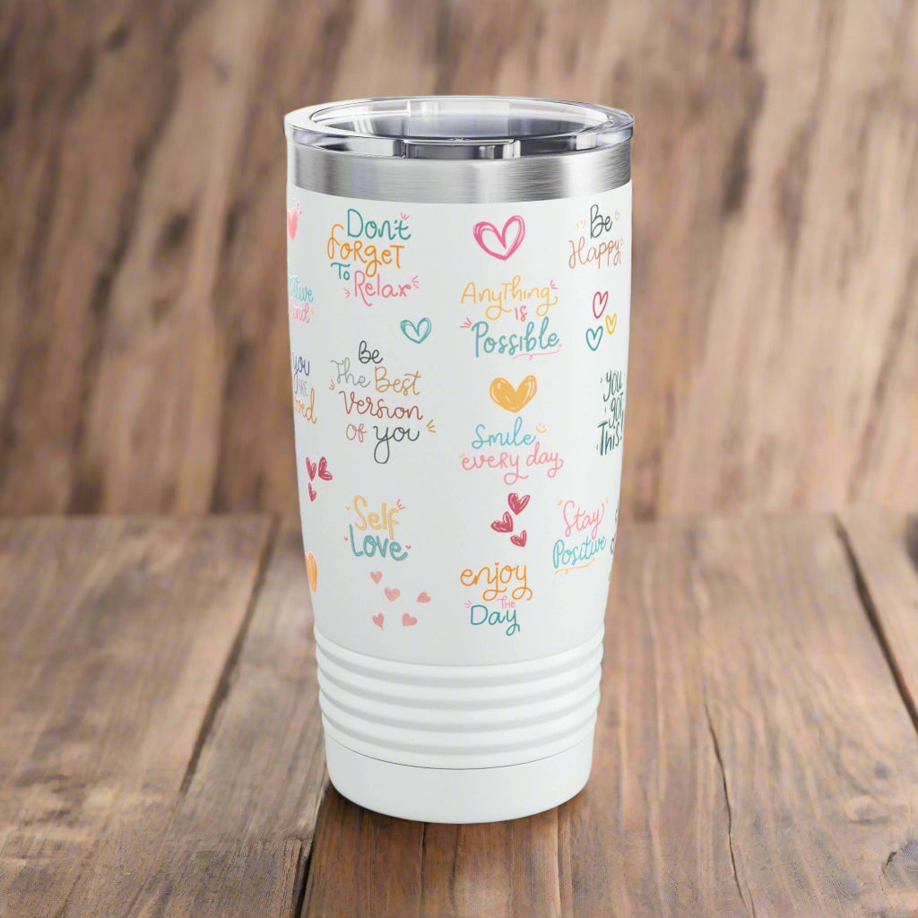 Daily Affirmation Ringneck Tumbler - Havenly Essentials - Mug - Printify - 23213103898277828553 - Daily Affirmation Ringneck Tumbler