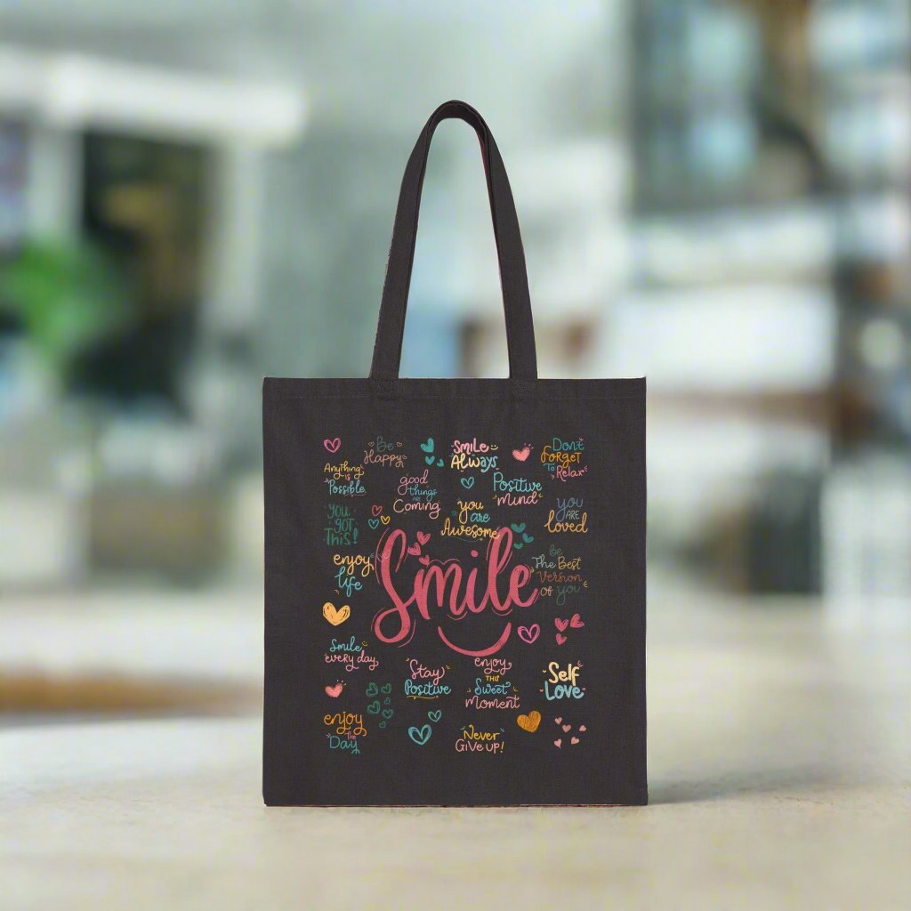 Daily Affirmations Cotton Canvas Tote Bag - Havenly Essentials - Bags - Printify - 29080831087001737650 - Daily Affirmations Cotton Canvas Tote Bag