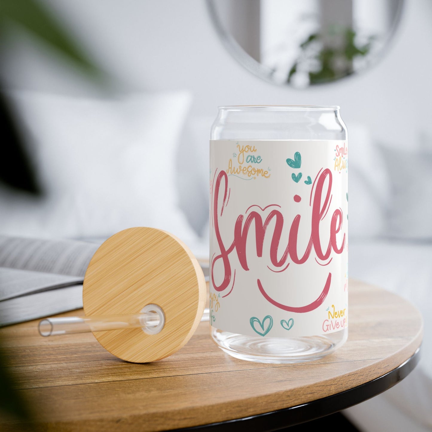 Daily Affirmations Glass Jar, 16oz - Havenly Essentials - Mug - Printify - 13665021874282025777 - Daily Affirmations Glass Jar, 16oz
