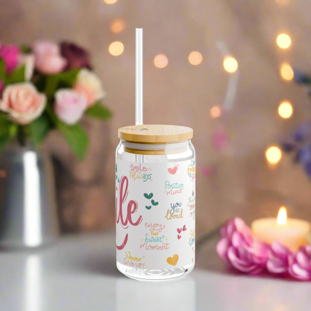 Daily Affirmations Glass Jar, 16oz - Havenly Essentials - Mug - Printify - 13665021874282025777 - Daily Affirmations Glass Jar, 16oz