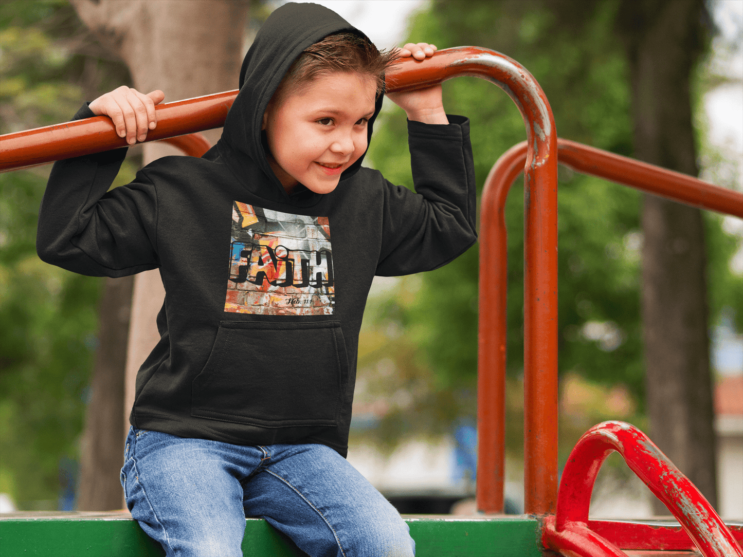 Faith - Pullover Fleece Hoodie - Havenly Essentials - Kids clothes - Printify - 25049097502209330584 - Faith - Pullover Fleece Hoodie