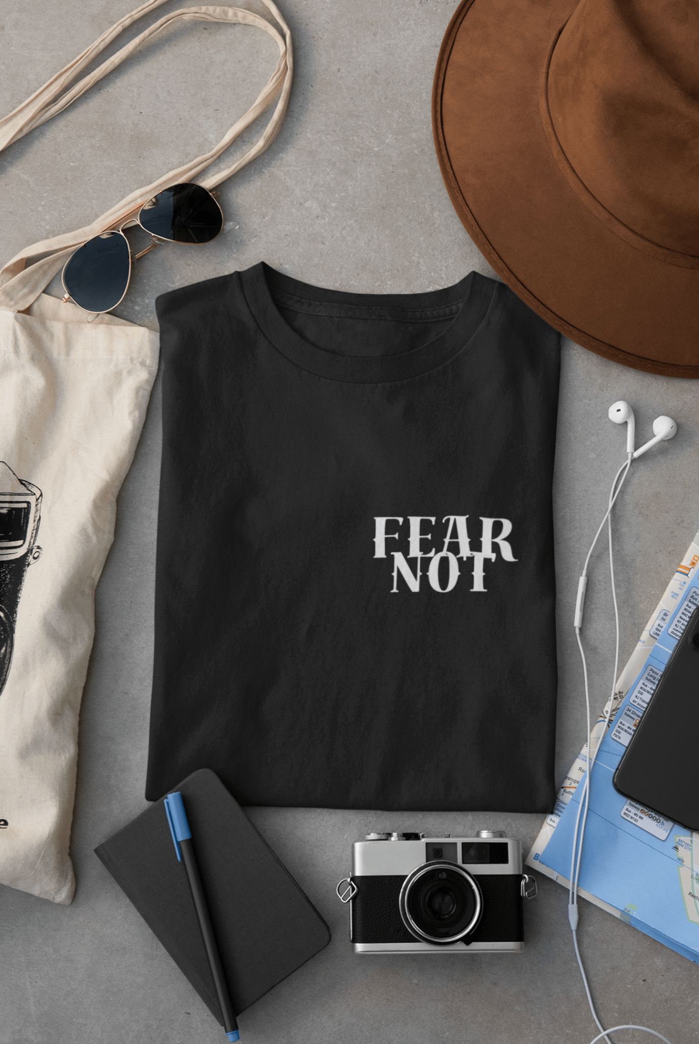 Fear Not - Courage in Christ Apparel - Havenly Essentials - T-Shirt - Printify - 56166510196036030061 - Fear Not - Courage in Christ Apparel