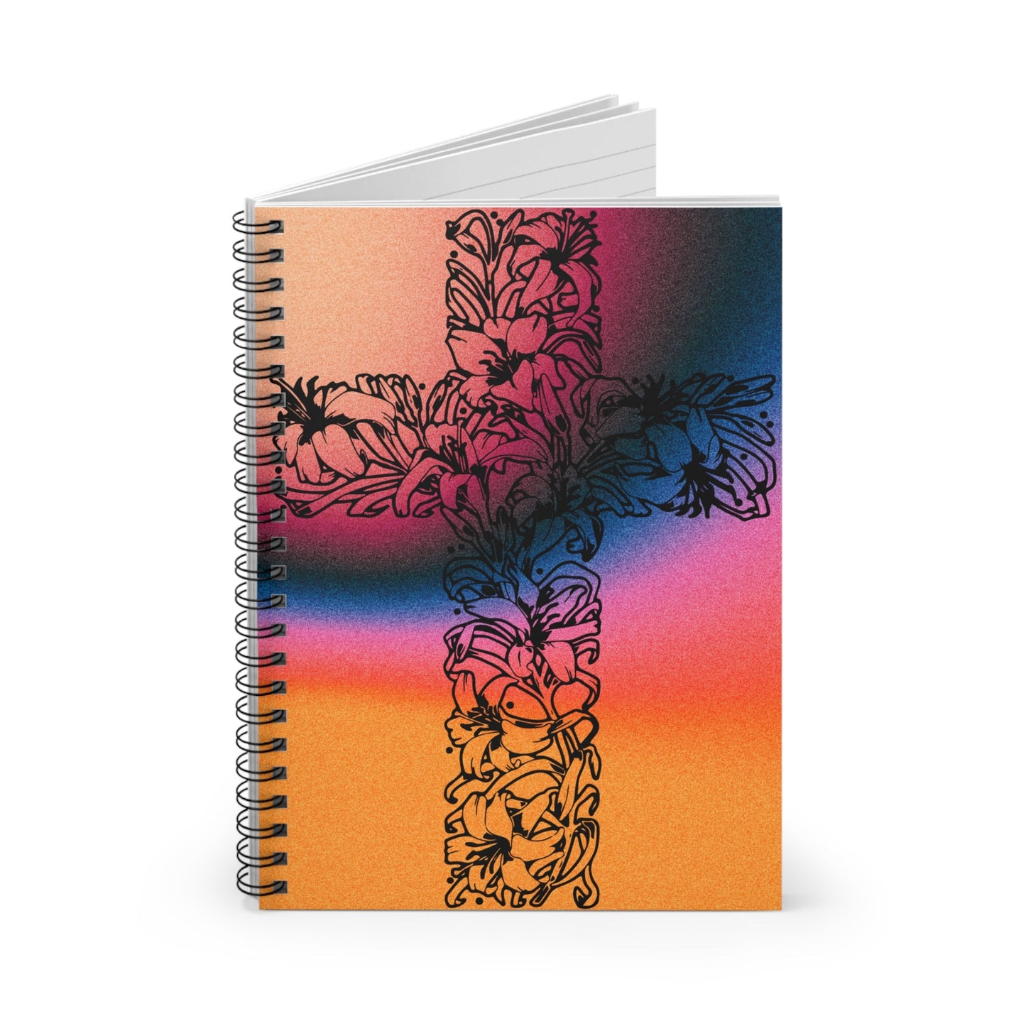Flower Cross Notebook – Inspire Your Faith Journey - Havenly Essentials - Paper products - Printify - 31409724140294262358 - Flower Cross Notebook – Inspire Your Faith Journey