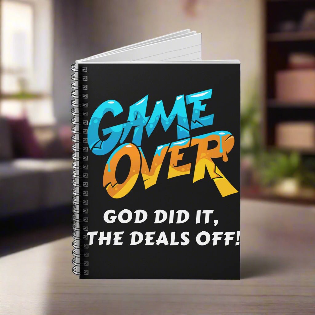 Game Over – God Did It Notebook | Faith & Retro - Inspired Gifts - Havenly Essentials - Paper products - Printify - 11016336508172396929 - Game Over – God Did It Notebook | Faith & Retro - Inspired Gifts
