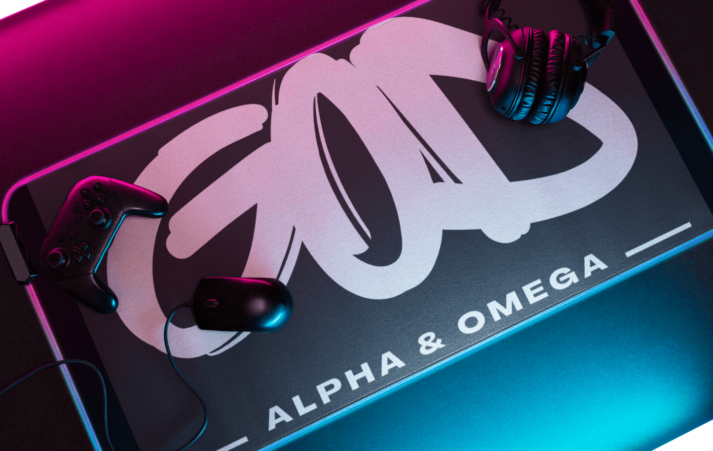 God, Alpha and Omega Desk Mat - Havenly Essentials - Home Decor - Printify - 33822340773192089506 - God, Alpha and Omega Desk Mat
