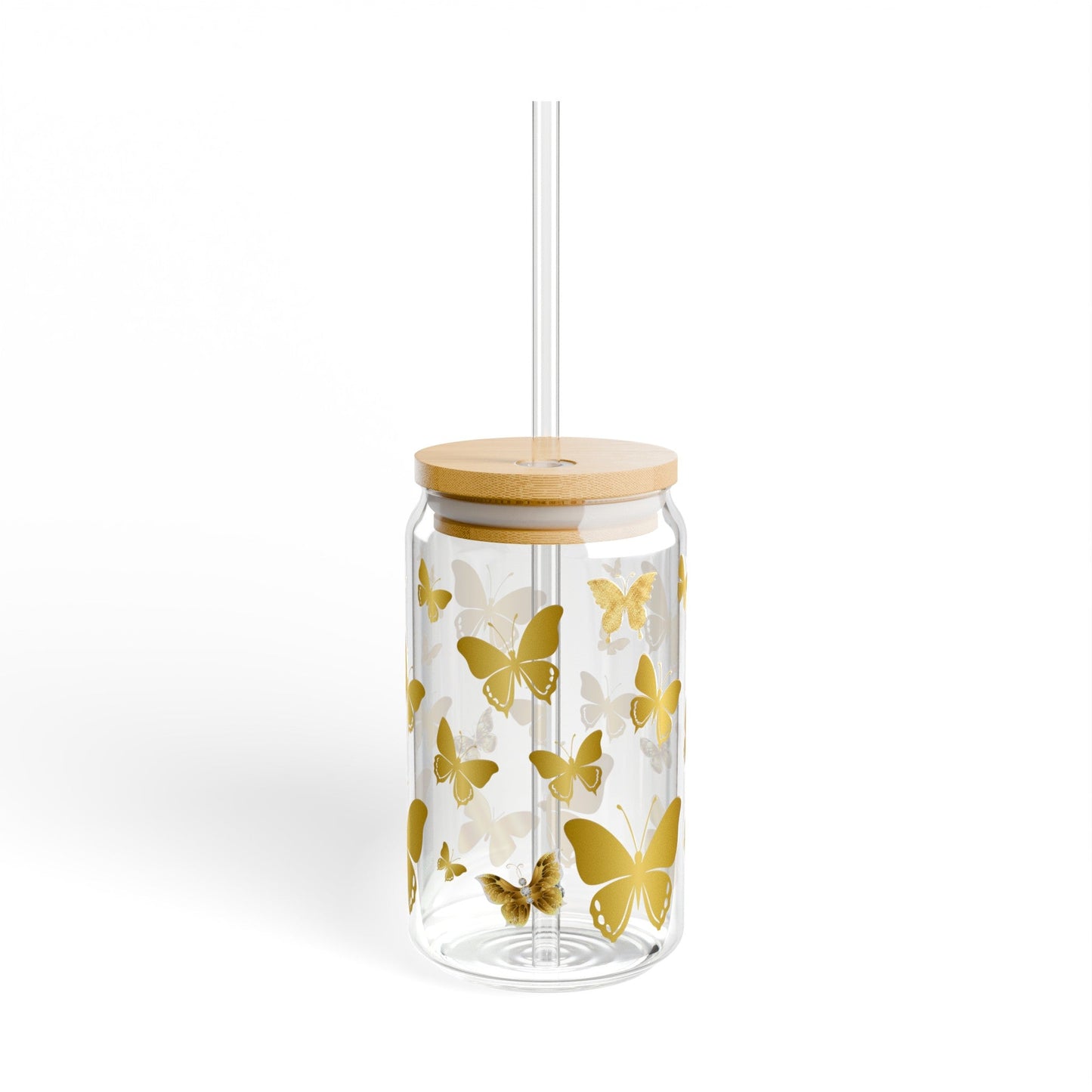 Golden Butterfly Glass Jar, 16oz - Havenly Essentials - Glass Jar - Printify - 20259439918668206787 - Golden Butterfly Glass Jar, 16oz