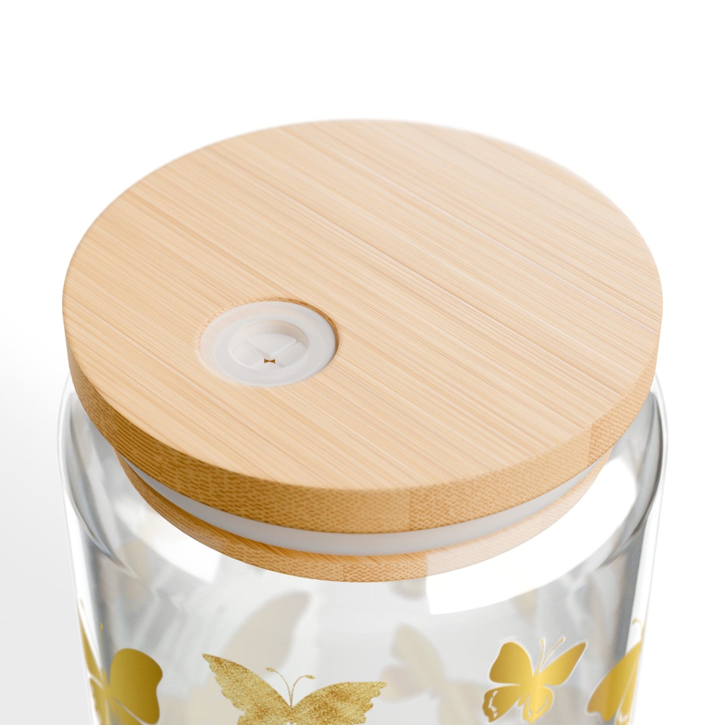 Golden Butterfly Glass Jar, 16oz - Havenly Essentials - Glass Jar - Printify - 20259439918668206787 - Golden Butterfly Glass Jar, 16oz