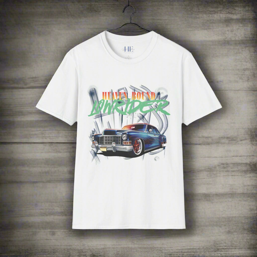 Heaven Bound Lowrider Softstyle T-Shirt – Faith Meets Style - Havenly Essentials - T-Shirt - Printify - 23818127319214589636 - Heaven Bound Lowrider Softstyle T-Shirt – Faith Meets Style