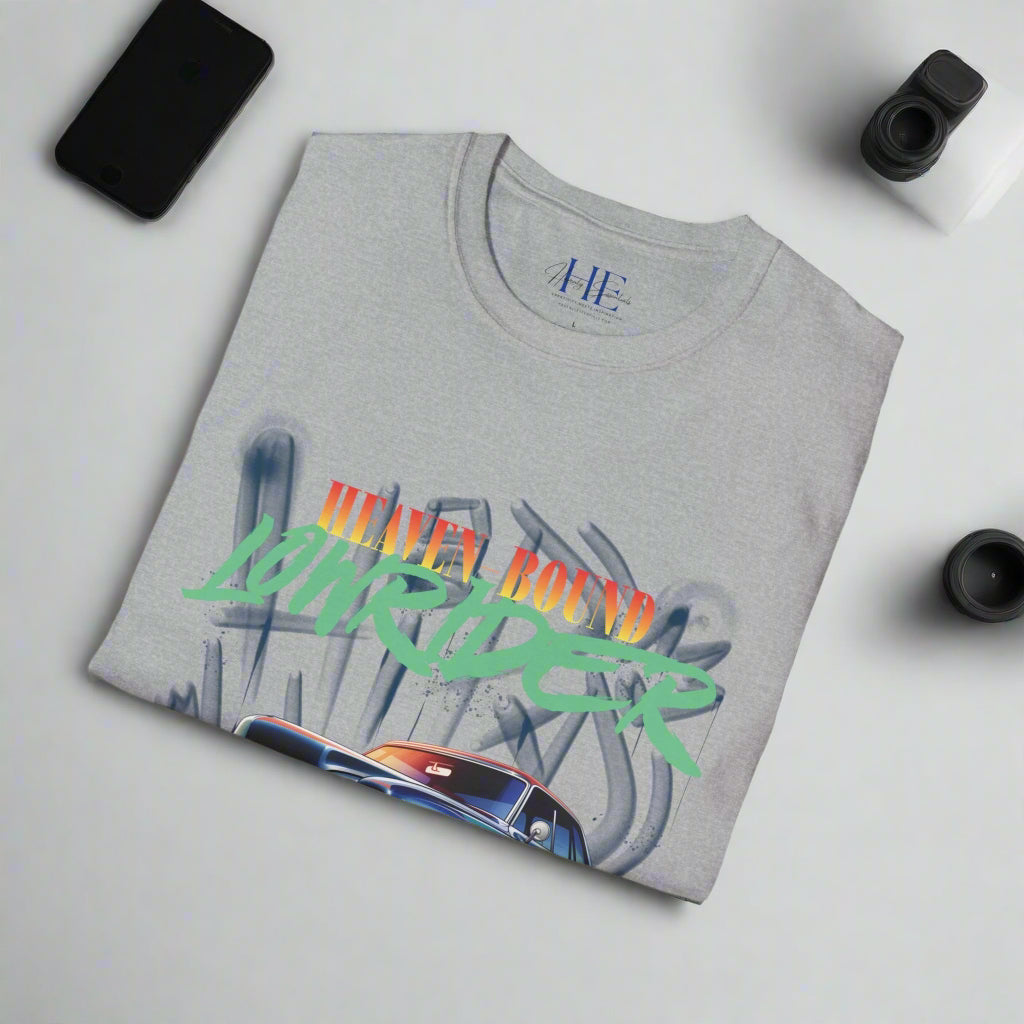 Heaven Bound Lowrider Softstyle T-Shirt – Faith Meets Style - Havenly Essentials - T-Shirt - Printify - 29783152498168100032 - Heaven Bound Lowrider Softstyle T-Shirt – Faith Meets Style