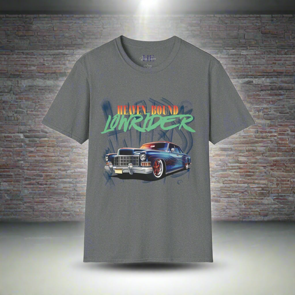 Heaven Bound Lowrider Softstyle T-Shirt – Faith Meets Style - Havenly Essentials - T-Shirt - Printify - 36617972649716237172 - Heaven Bound Lowrider Softstyle T-Shirt – Faith Meets Style