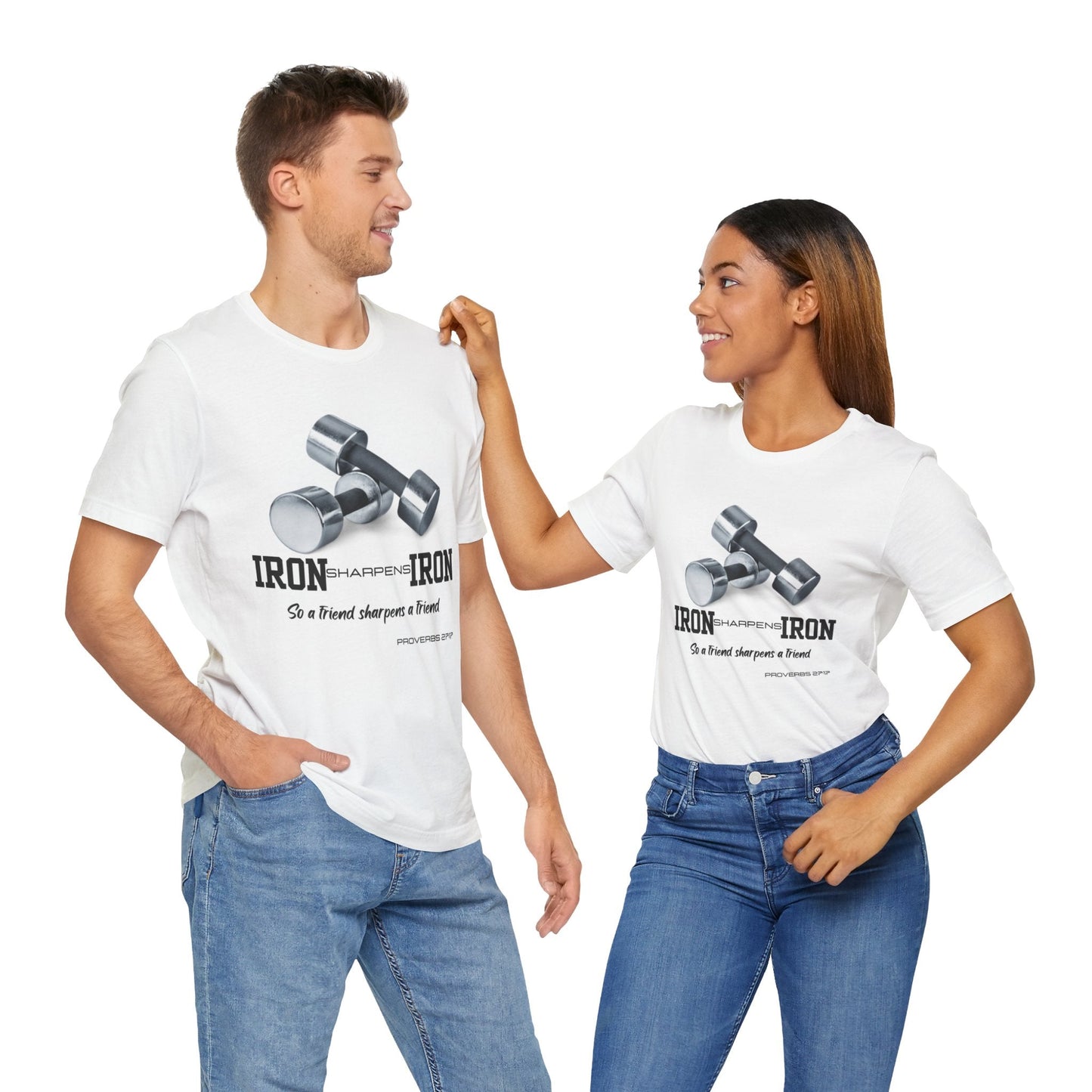 Iron Sharpens Iron Tee - Empowering Faithful Connections - Havenly Essentials - T-Shirt - Printify - 30296033917210917276 - Iron Sharpens Iron Tee - Empowering Faithful Connections