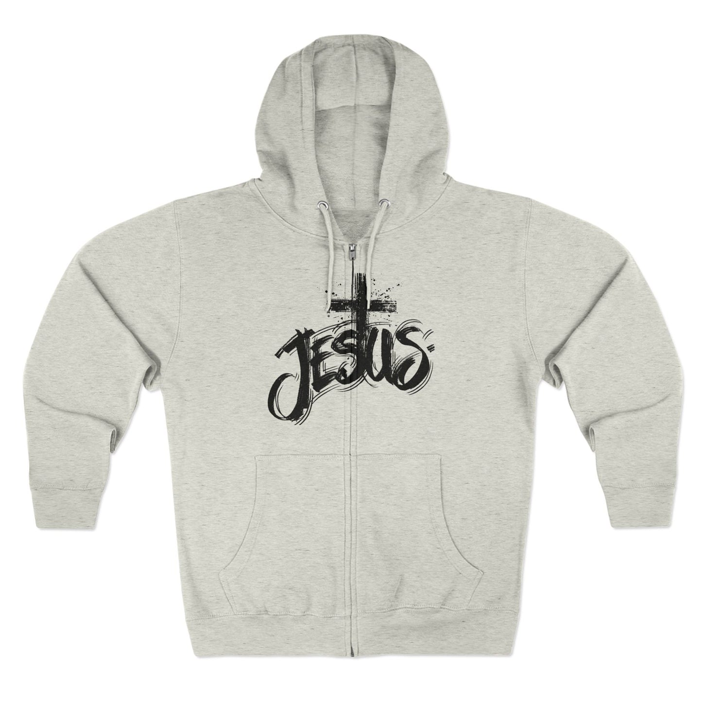 Jesus and Cross Zip Hoodie - Havenly Essentials - Hoodie - Printify - 33031372137923087195 - Jesus and Cross Zip Hoodie