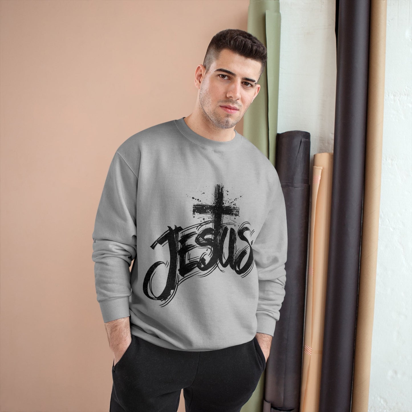 Jesus and the Cross Sweatshirt - Havenly Essentials - Sweatshirt - Printify - 11496669533073328995 - Jesus and the Cross Sweatshirt