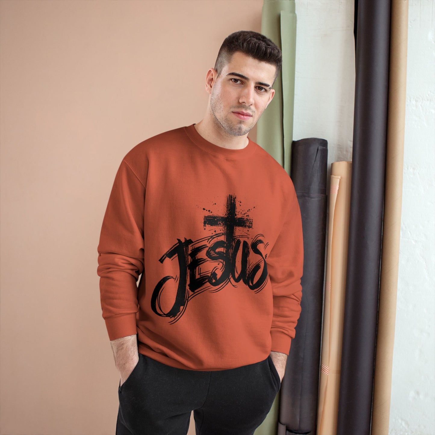 Jesus and the Cross Sweatshirt - Havenly Essentials - Sweatshirt - Printify - 18267532191372223555 - Jesus and the Cross Sweatshirt