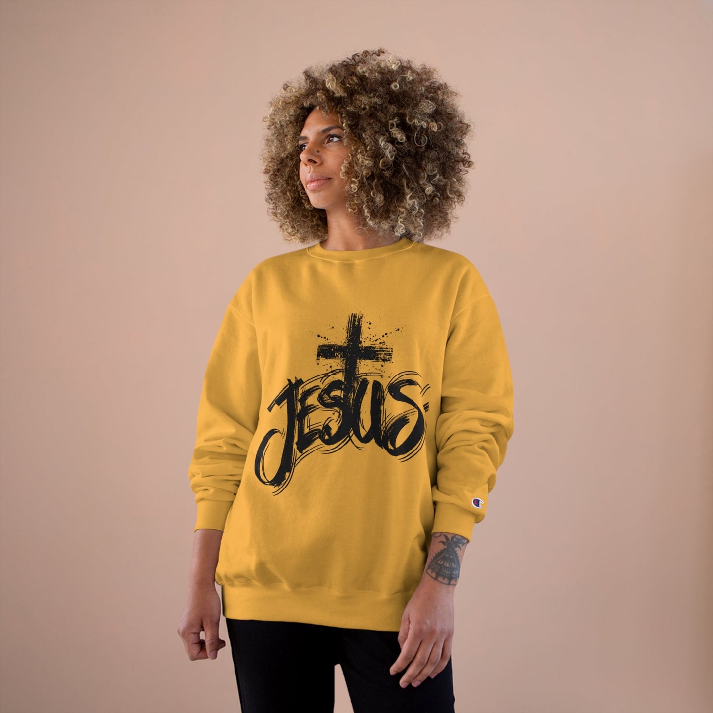 Jesus and the Cross Sweatshirt - Havenly Essentials - Sweatshirt - Printify - 18267532191372223555 - Jesus and the Cross Sweatshirt