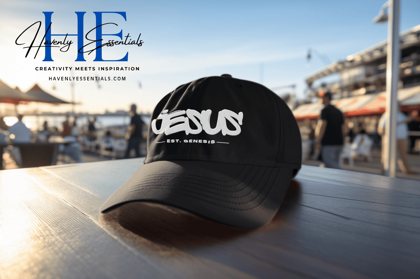 Jesus, Est. Genesis Baseball Cap | Faith - Inspired Headwear - Havenly Essentials - Hats - Printify - 32302095126772601779 - Jesus, Est. Genesis Baseball Cap | Faith - Inspired Headwear