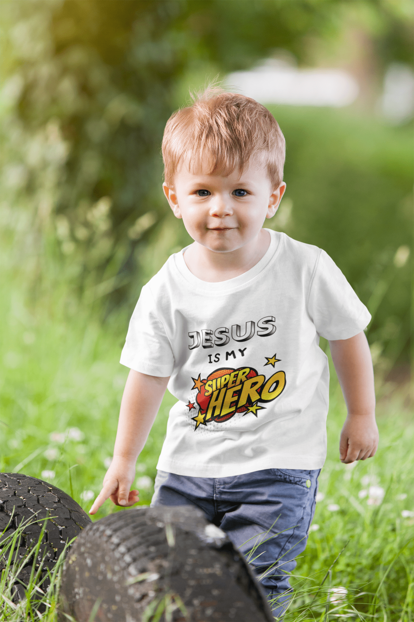 Jesus Is My Hero Short Sleeve Tee - Havenly Essentials - Kids clothes - Printify - 73525876181138555229 - Jesus Is My Hero Short Sleeve Tee