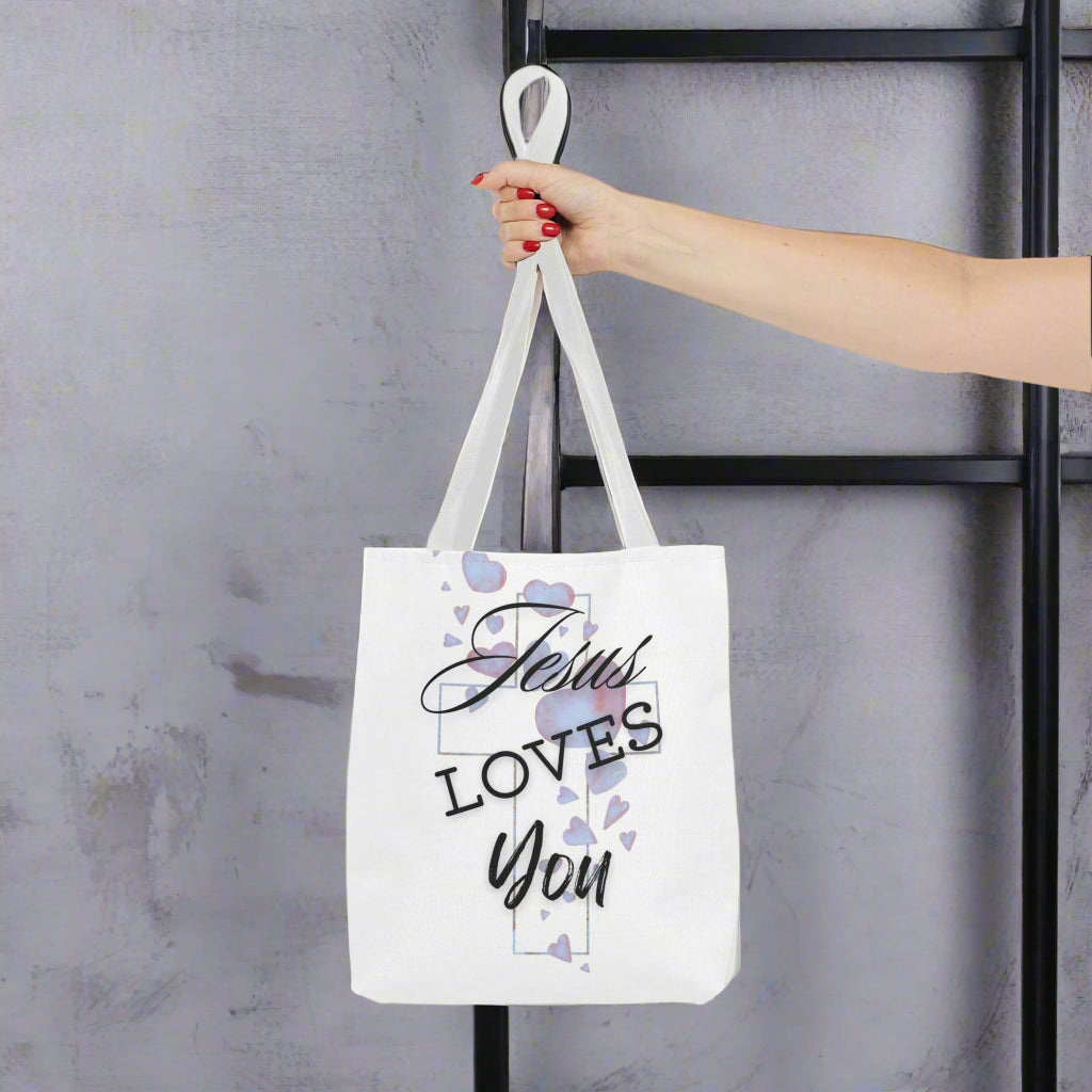 Jesus Loves You Tote Bag, 3 Sizes! - Havenly Essentials - Bags - Printify - 19404663631428429274 - Jesus Loves You Tote Bag, 3 Sizes!