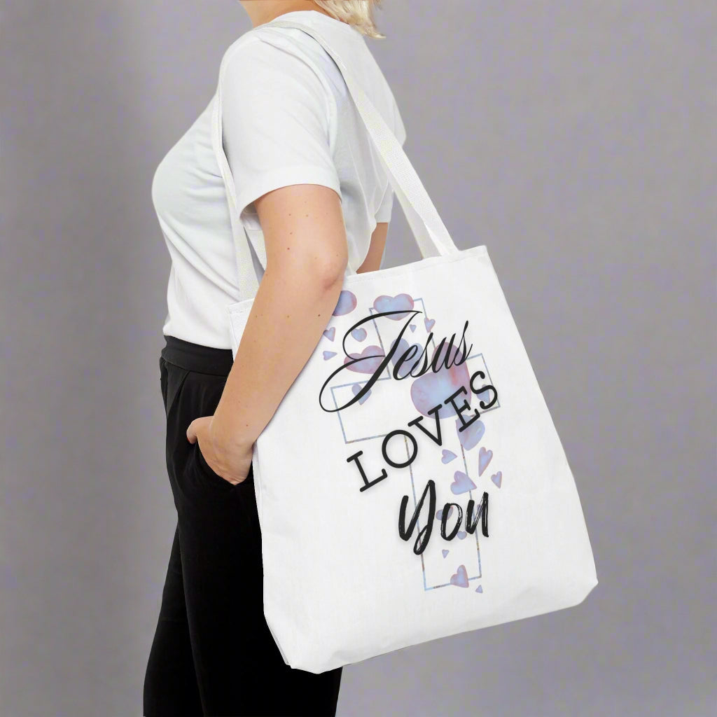 Jesus Loves You Tote Bag, 3 Sizes! - Havenly Essentials - Bags - Printify - 19404663631428429274 - Jesus Loves You Tote Bag, 3 Sizes!