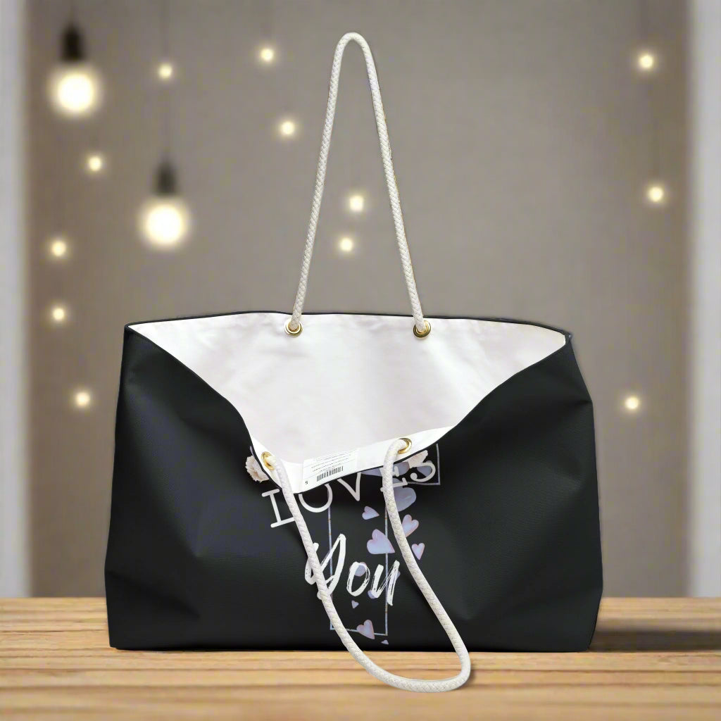 Jesus Loves You Weekender Bag - Havenly Essentials - Bags - Printify - 62925509041325001167 - Jesus Loves You Weekender Bag