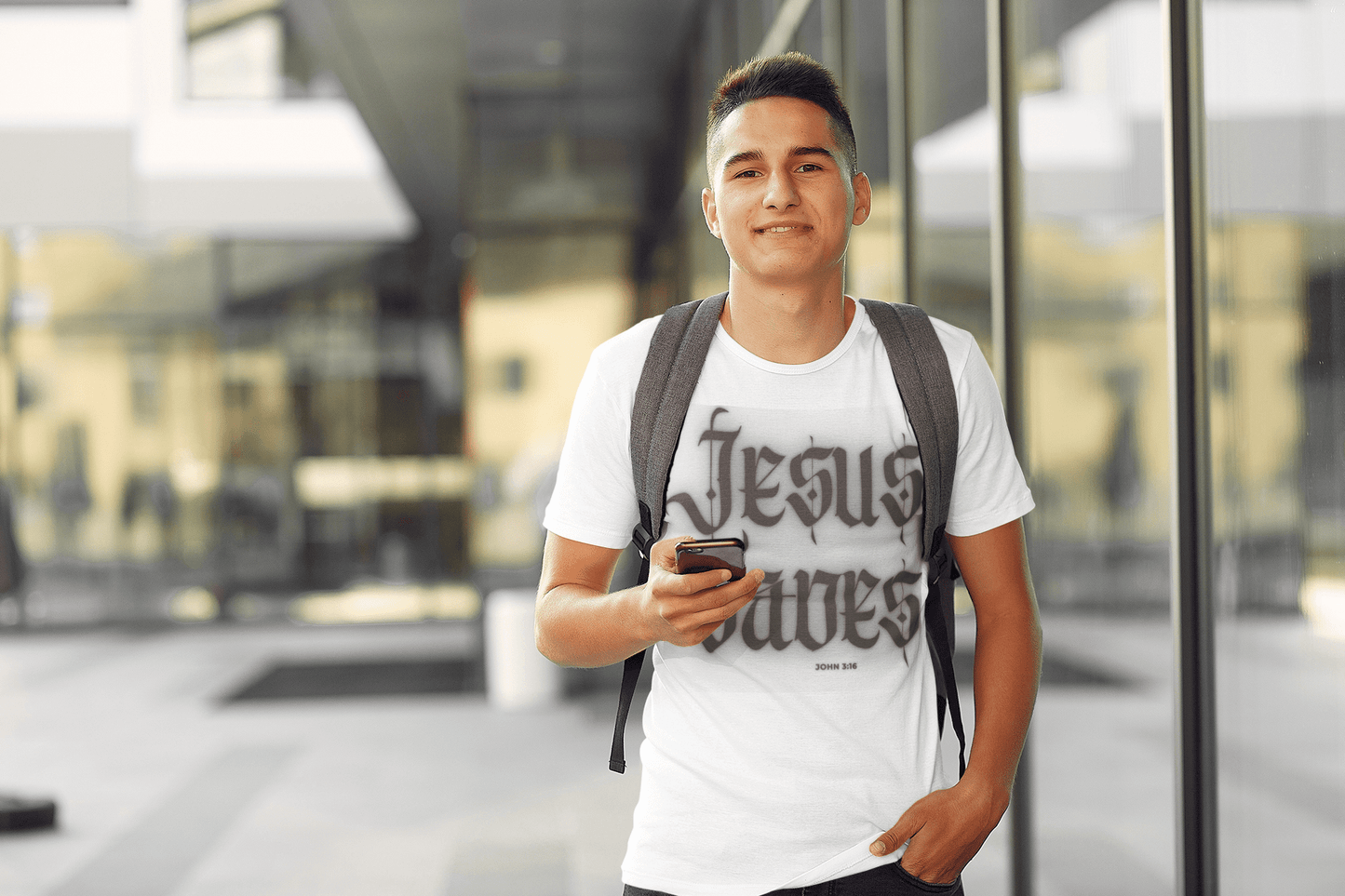Jesus Saves - Champion T-Shirt - Havenly Essentials - T-Shirt - Printify - 31899762031635209636 - Jesus Saves - Champion T-Shirt