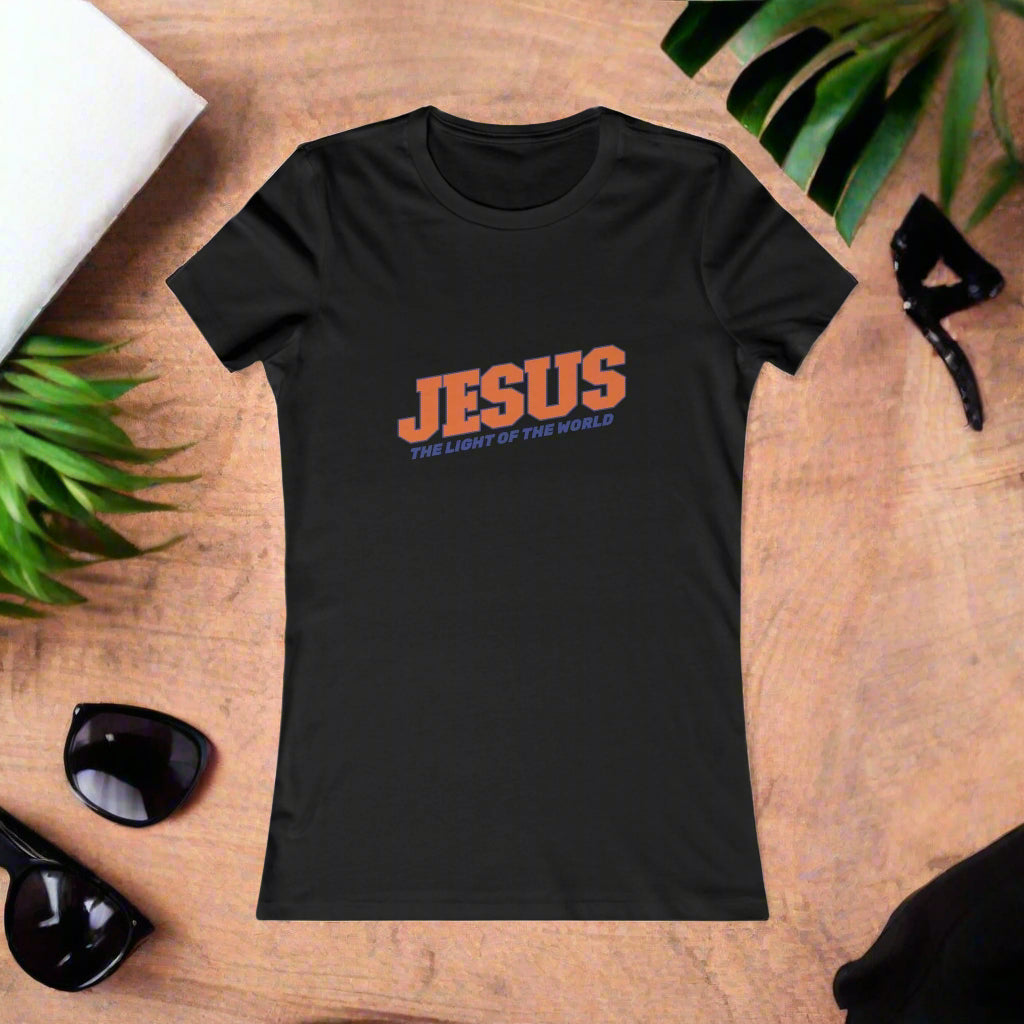 Jesus the Light of the World Women's Favorite Tee | Faith - Inspired Apparel - Havenly Essentials - T-Shirt - Printify - 19485594105335432578 - Jesus the Light of the World Women's Favorite Tee | Faith - Inspired Apparel