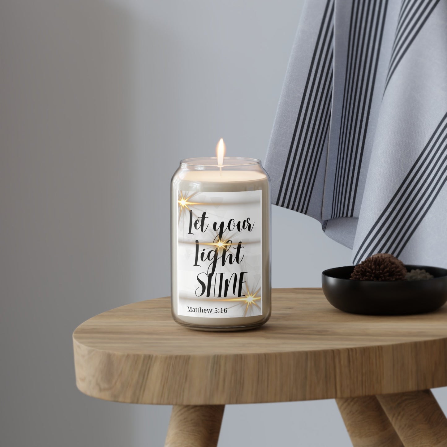 Let Your Light Shine - Scented Candle, 13.75oz - Havenly Essentials - Home Decor - Printify - 34659460183443790676 - Let Your Light Shine - Scented Candle, 13.75oz