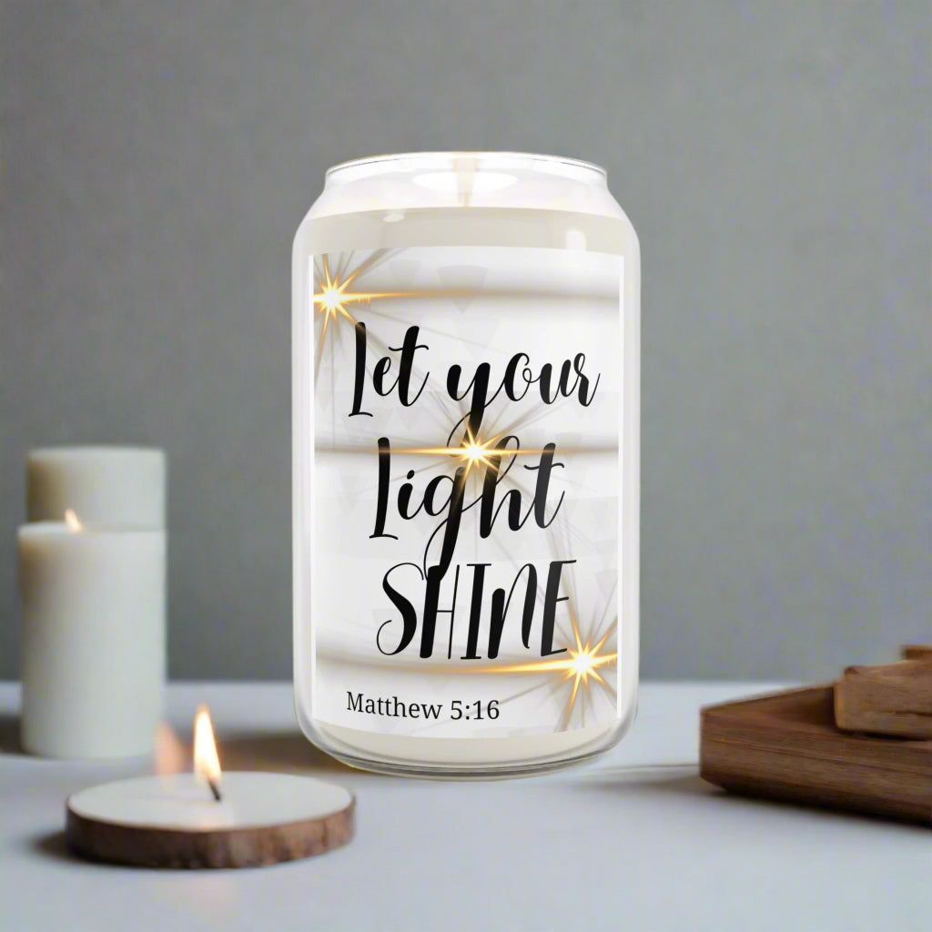 Let Your Light Shine - Scented Candle, 13.75oz - Havenly Essentials - Home Decor - Printify - 34659460183443790676 - Let Your Light Shine - Scented Candle, 13.75oz