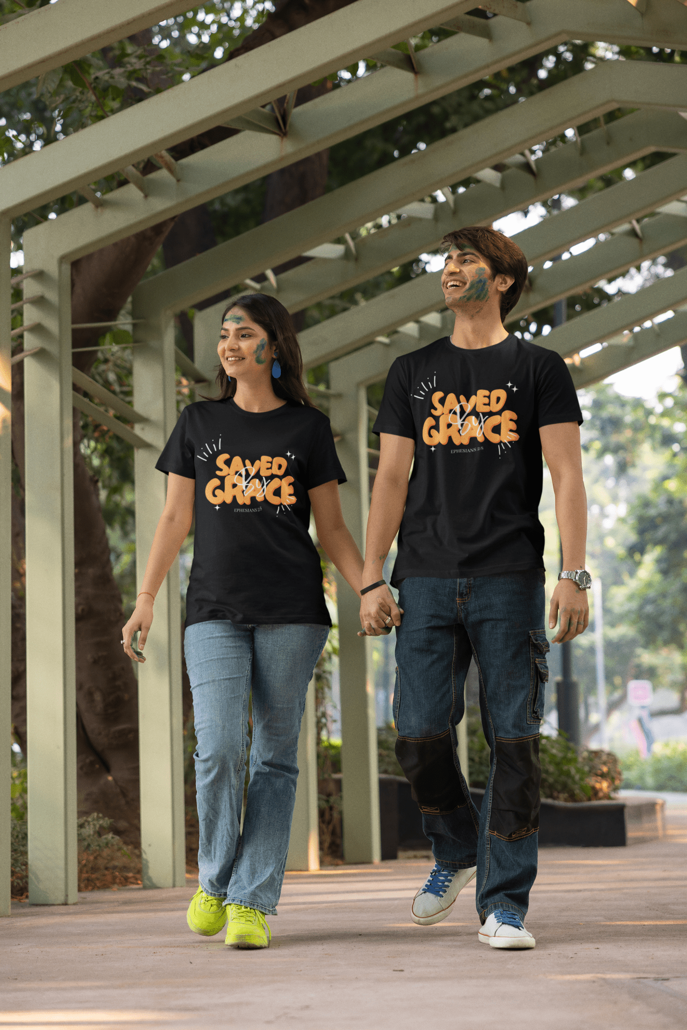 Saved by Grace - Cut & Sew Tee (AOP) - Havenly Essentials - T-Shirt - Printify - 27795898346497546384 - Saved by Grace - Cut & Sew Tee (AOP)