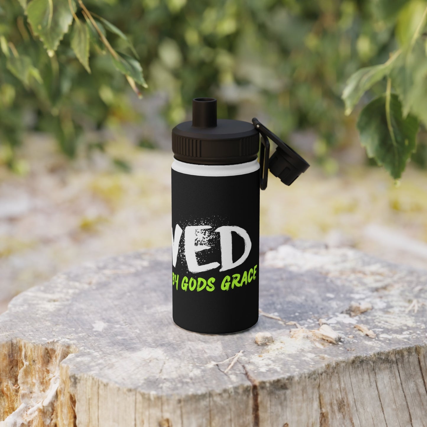 Saved By Grace Water Bottle - Havenly Essentials - Mug - Printify - 29905747419065620675 - Saved By Grace Water Bottle