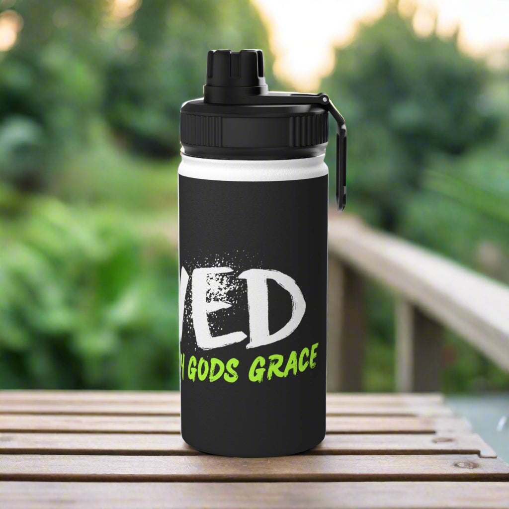 Saved By Grace Water Bottle - Havenly Essentials - Mug - Printify - 29905747419065620675 - Saved By Grace Water Bottle