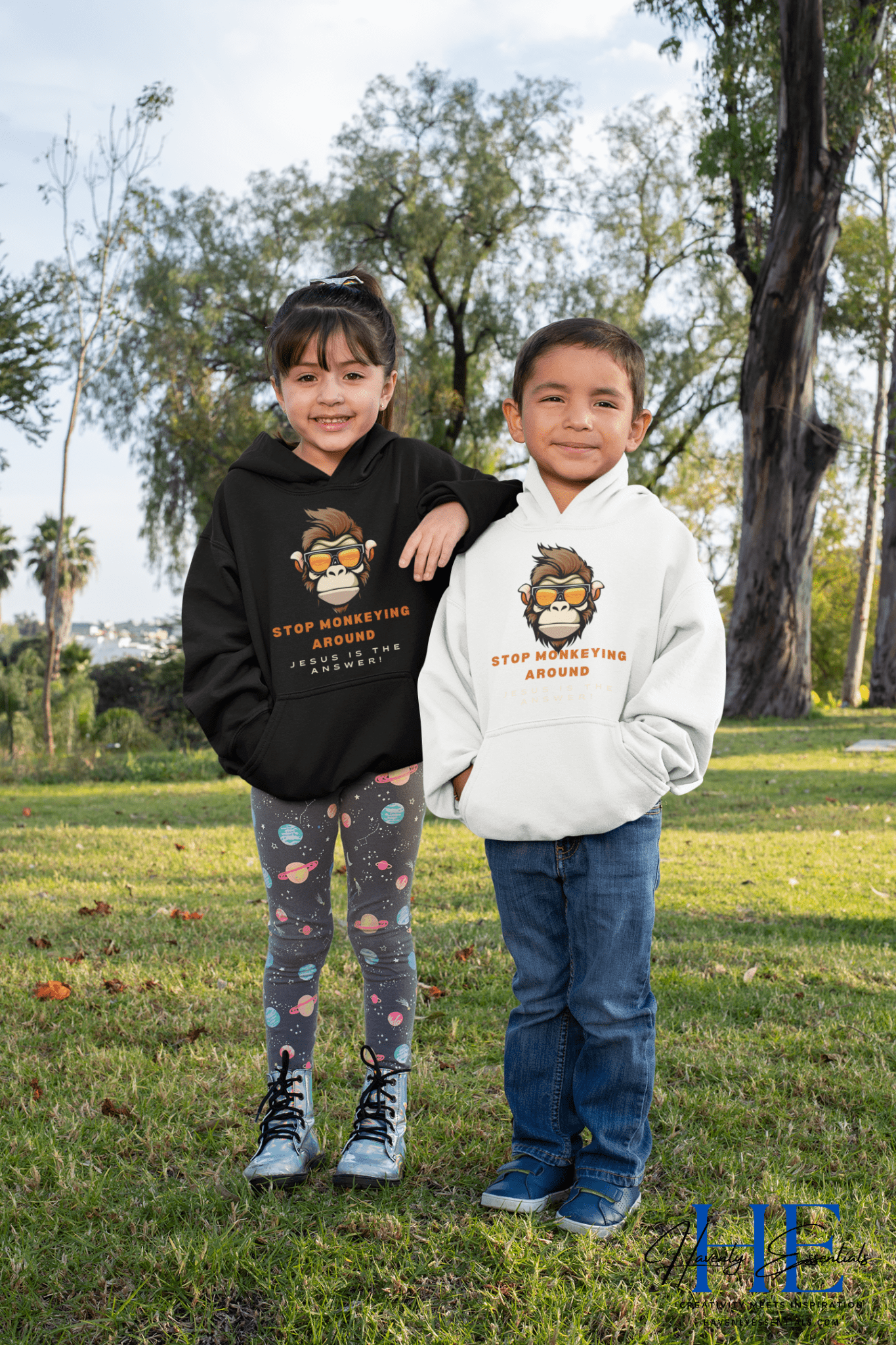 Stop Monkeying Around - Pullover Fleece Hoodie - Havenly Essentials - Kids clothes - Printify - 14527009794879100519 - Stop Monkeying Around - Pullover Fleece Hoodie