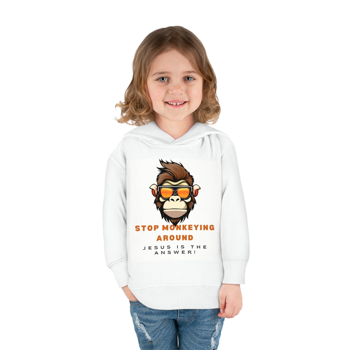 Stop Monkeying Around - Pullover Fleece Hoodie - Havenly Essentials - Kids clothes - Printify - 27795056133732242282 - Stop Monkeying Around - Pullover Fleece Hoodie