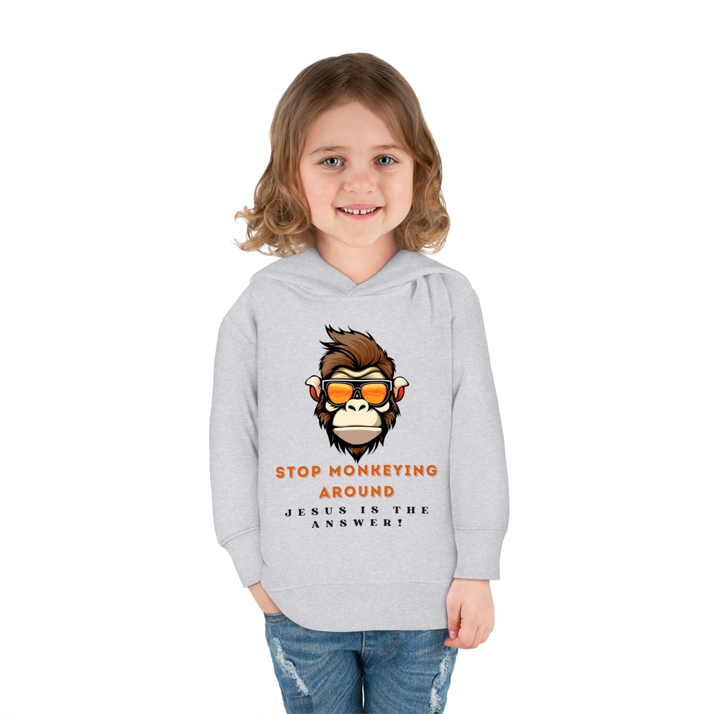 Stop Monkeying Around - Pullover Fleece Hoodie - Havenly Essentials - Kids clothes - Printify - 27795056133732242282 - Stop Monkeying Around - Pullover Fleece Hoodie