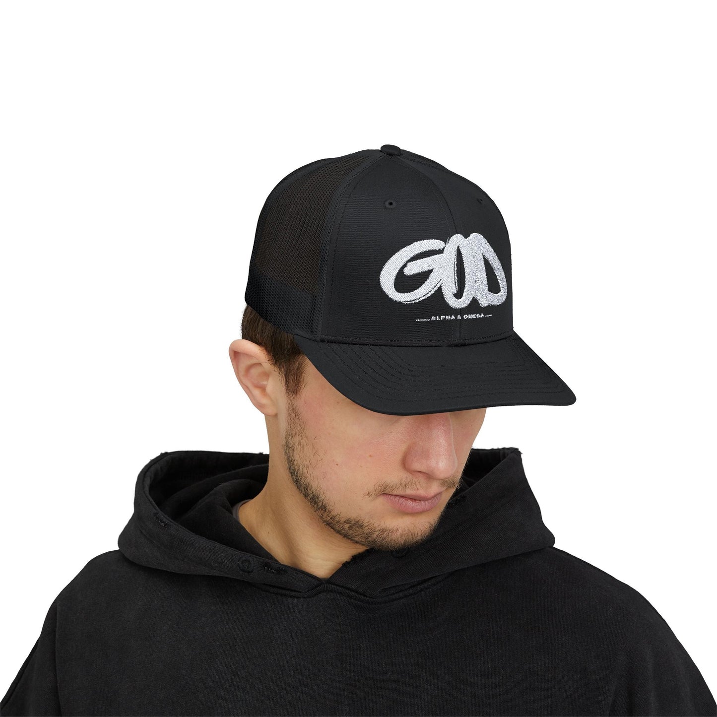 Trucker Hat - Alpha and Omega - Havenly Essentials - Trucker Hats - Printify - 14195156749677437799 - Trucker Hat - Alpha and Omega