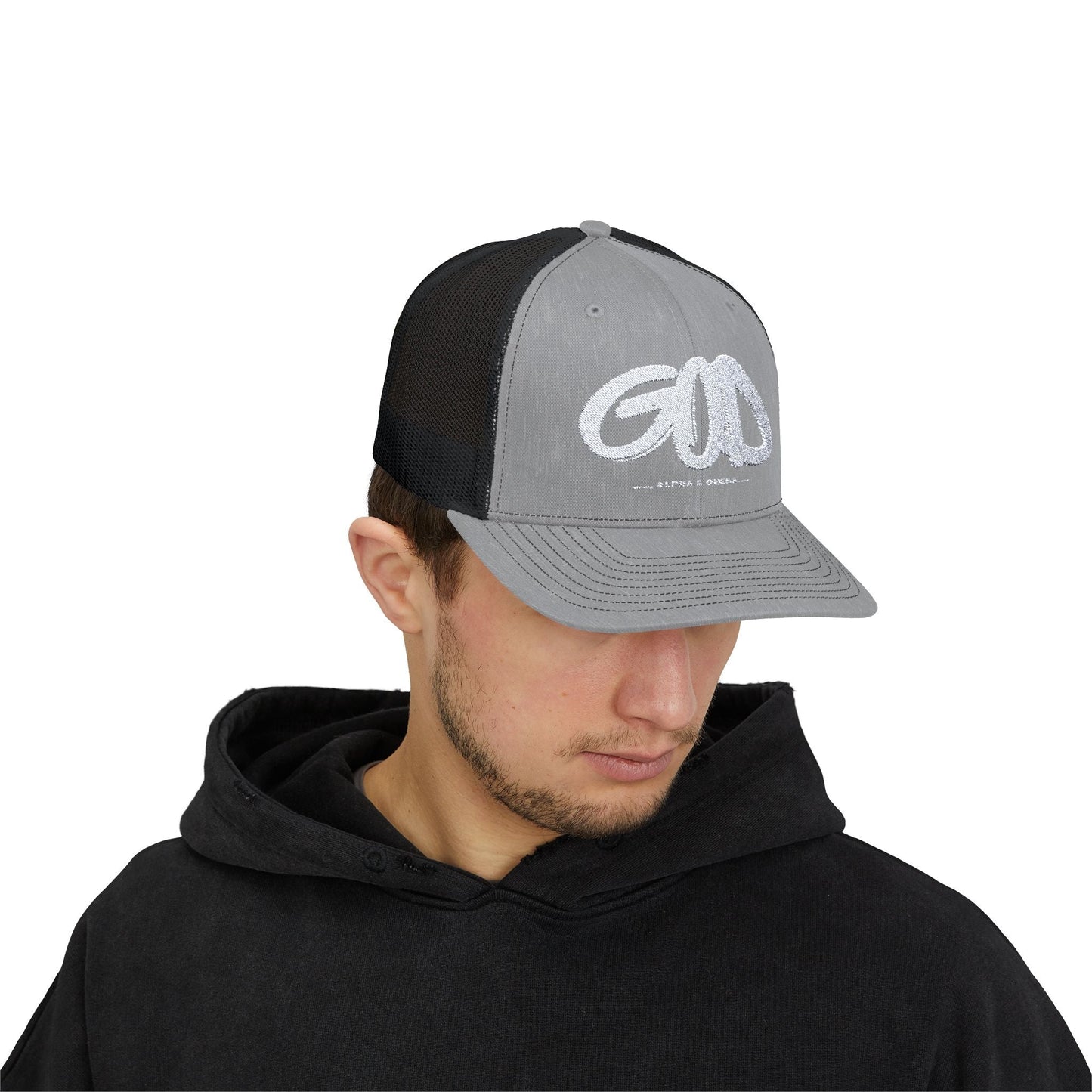 Trucker Hat - Alpha and Omega - Havenly Essentials - Trucker Hats - Printify - 14195156749677437799 - Trucker Hat - Alpha and Omega