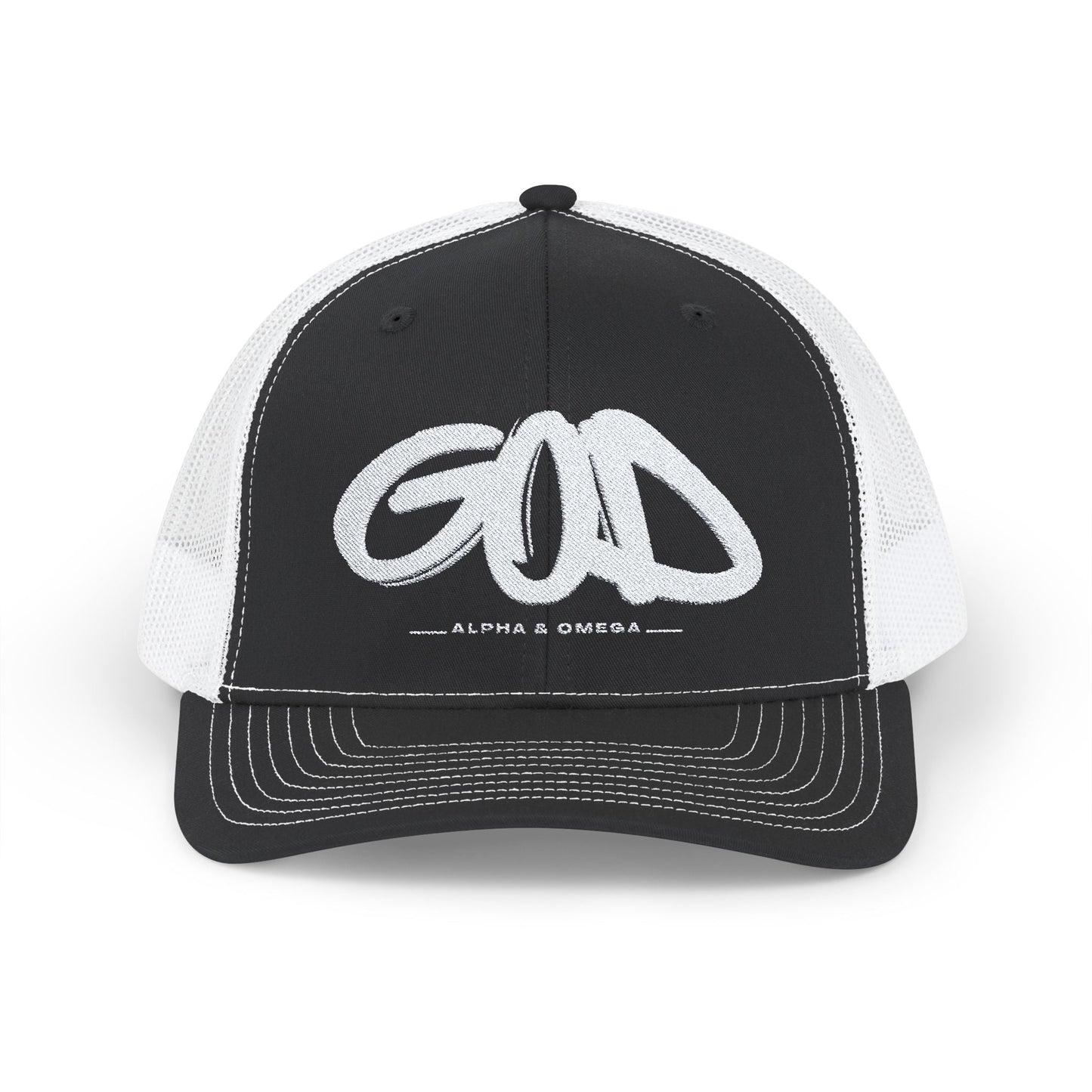 Trucker Hat - Alpha and Omega - Havenly Essentials - Trucker Hats - Printify - 18365823798786787869 - Trucker Hat - Alpha and Omega